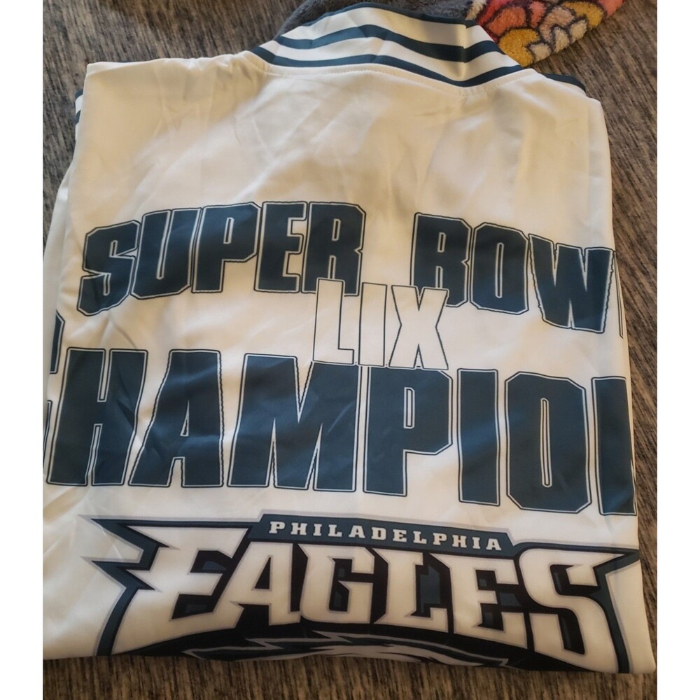 Philadelphia Eagles Super Bowl LIX Champions White Jacket NFL Football 3XL